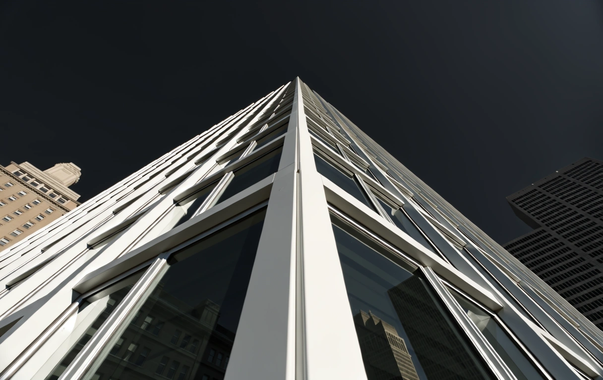 Architectural abstraction of a financial hub